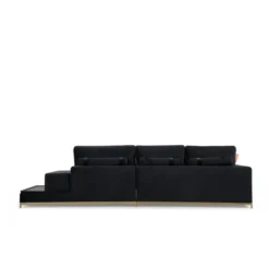 Line med sidobord (320 x 102 x 84 cm) Svart Guld 4-sitssoffa
