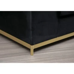 Line med sidobord (320 x 102 x 84 cm) Svart Guld 4-sitssoffa