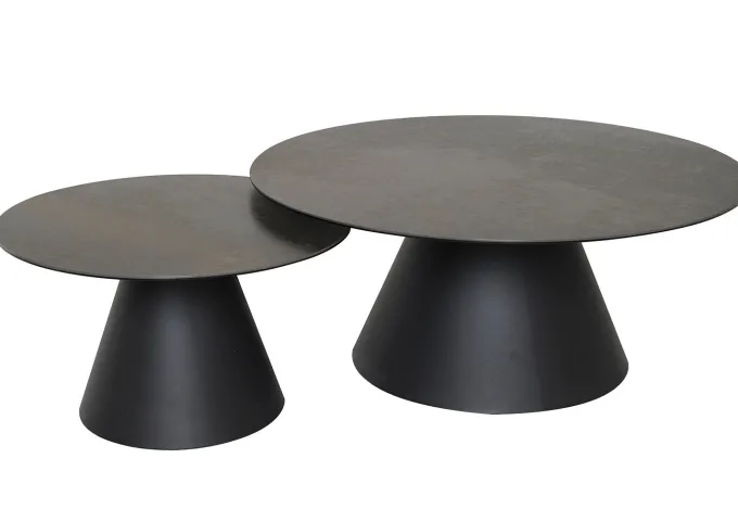 Liora Sidobord 59 cm Rund Svart / Grå Keramik