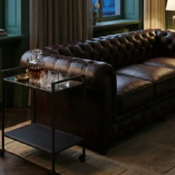 Liverpool Chesterfield soffa 2-sits Burgundy