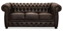 Liverpool Chesterfield soffa 3-sits Brun