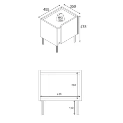 Lucile (45,5 x 47,8 x 35 cm) Nattduksbord Naturlig ek antracit svart