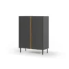 Lucile (90 x 120,4 x 40,5 cm) Sideboard Antracit naturlig ek svart
