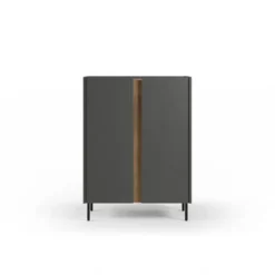 Lucile (90 x 120,4 x 40,5 cm) Sideboard Antracit naturlig ek svart