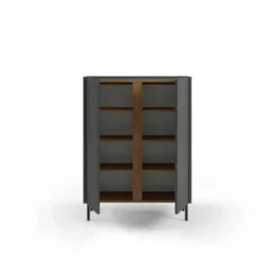 Lucile (90 x 120,4 x 40,5 cm) Sideboard Antracit naturlig ek svart