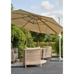 Luzzi Frihängande Parasoll Beige, 350 cm