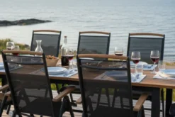 Lyon Bord 92x152-210 cm Svart/Teak