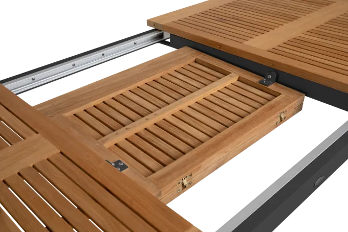 Lyon Bord 100x224-304 cm Svart/Teak