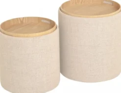 Maiko Sittpuff/Sidobord 2-pack Beige