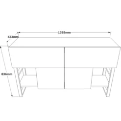 Malena Console Wide (138,8 x 83,6 x 43,3 cm) Atlantisk furu Konsol