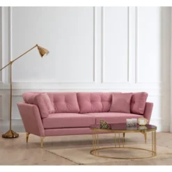 Maputo (214 x 90 x 84 cm) 3-sitssoffa Dusty Rose