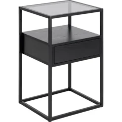 Massy Sängbord 60x40x35 cm Svart