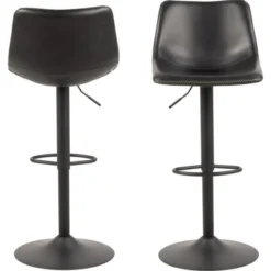 Mathilde Barstol PU Vintage Svart
