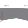 Möbelskydd till Hörnsoffa Svart Andas, 260x90x70 cm, 260 cm