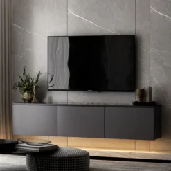 Medellín upplyst (160 x 35 x 32 cm) Antracit TV-bänk