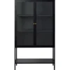 Milano Skåp 160 cm höga ben Glas Svart