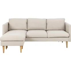 Milly 2-sits med schäslong Basel tyg Beige
