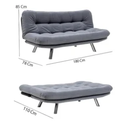 Misa Small Bäddsoffa (22 x 178 x 115 cm) Flerfärgad 3-sitssoffbädd
