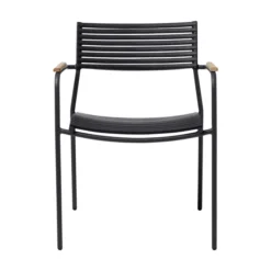 Mood Air Trädgårdsstol i Teak och Aluminium med Armstöd Antracit