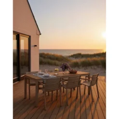 Mood Extreme bord 208x100 cm Sandy Grey/Teak
