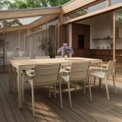 Mood Extreme bord 208x100 cm Sandy Grey/Teak