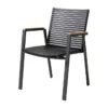 Mood Extreme Trädgårdsstol i Teak och Antracit Aluminium Smala lameller