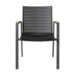 Mood Extreme Trädgårdsstol i Teak och Antracit Aluminium Smala lameller