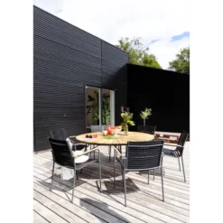 Mood Trädgårdsstol i Teak och Aluminium Svart
