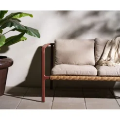 Motty 2-sits Soffa 140x76 cm Zin Red/Teddy Beige
