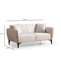 Muskat (160 x 67 x 95 cm) 2-sitssoffa Offwhite