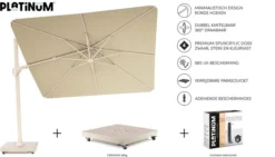 Nexus T2 Frihängande Parasoll 300x300 Sandstone / Champagne
