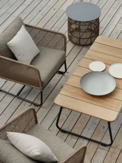 Nolli Soffbord 140x70 cm Svart/Teak