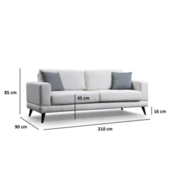 Nordic 3-sits (210 x 90 x 85 cm) Beige 3-sitssoffbädd