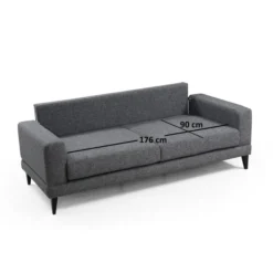 Nordic 3-sits (210 x 90 x 85 cm) Mörkgrå 3-sitssoffbädd