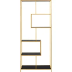 Notting Hill Bokhylla Asymmetrisk 185x77x35 cm Mässing