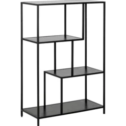 Notting Hill Bokhylla Asymmetrisk 114x77x35 cm Svart Ask