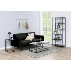 Notting Hill Bokhylla Asymmetrisk 185x77x35 cm Svart Ask