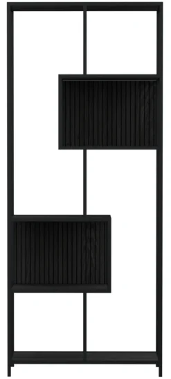 Notting Hill Bokhylla med baksida 185x77x35 cm Svart