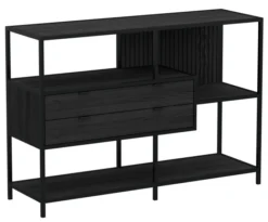Notting Hill Bokhylla med 2 Lådor 78x114x35 cm Svart
