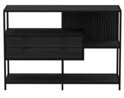 Notting Hill Bokhylla med 2 Lådor 78x114x35 cm Svart