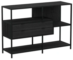 Notting Hill Bokhylla med 2 Lådor 78x114x35 cm Svart