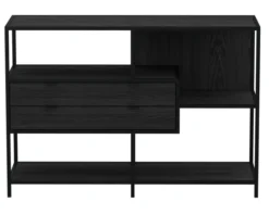 Notting Hill Bokhylla med 2 Lådor 78x114x35 cm Svart