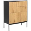 Notting Hill Sideboard 2 lådor 103x80x40 cm Svart/Ek