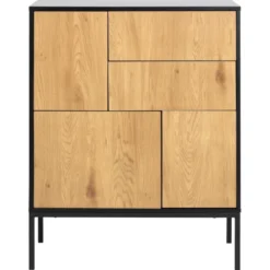 Notting Hill Sideboard 2 lådor 103x80x40 cm Svart/Ek