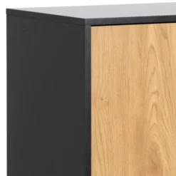 Notting Hill Sideboard 2 lådor 103x80x40 cm Svart/Ek