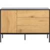 Notting Hill Sideboard 3 lådor 120x40x82 cm Svart/Ek
