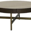 Novum Soffbord 90 cm Rund Brun / Bronz / Keramisk Travertin