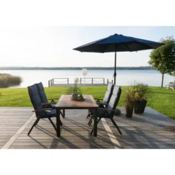 Nydala Utebord 96x150/200 cm Svart/Teak