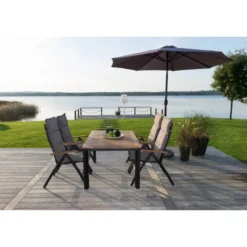 Nydala Utebord 96x150/200 cm Svart/Teak