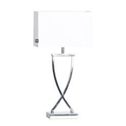 Omega Bordslampa 52 cm Krom/Vit